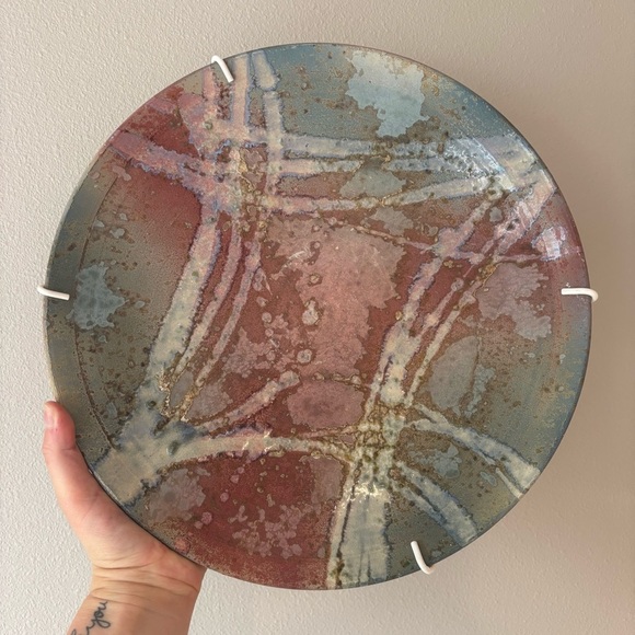 TONY EVANS Raku Pottery‎ Post Moden Decorative Textured Plate - Picture 5 of 13